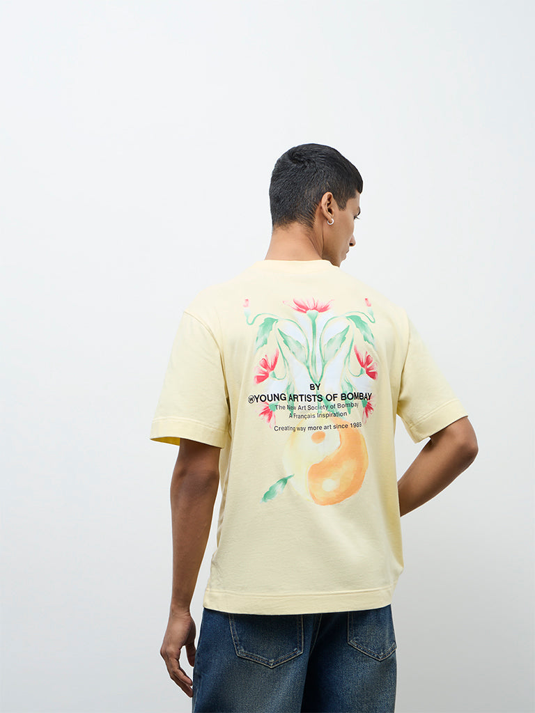 Nuon Cream Floral Printed Relaxed-Fit Cotton T-Shirt