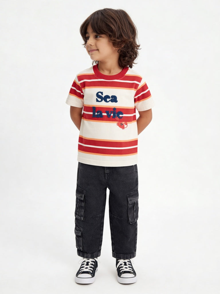 HOP Kids Boys Charcoal Solid Relaxed-Fit Jeans