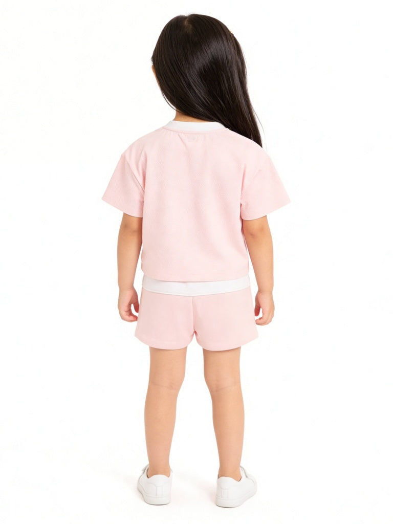 HOP Kids Girls Off-White Numerical Printed High-Rise Shorts