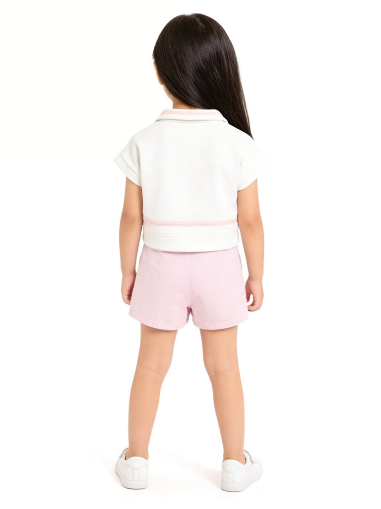HOP Kids Girls White Printed T-Shirt