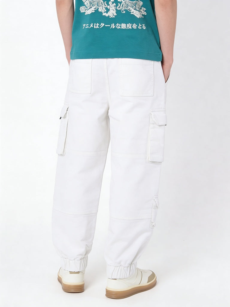 Boys Off-White Multi Pocket Cotton-Blend Cargo Pants