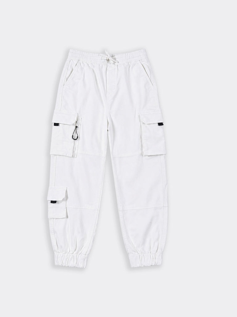 Boys Off-White Multi Pocket Cotton-Blend Cargo Pants