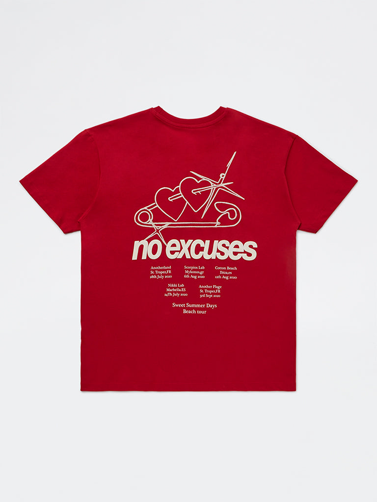 Girls Red Typographic Cotton T-Shirt