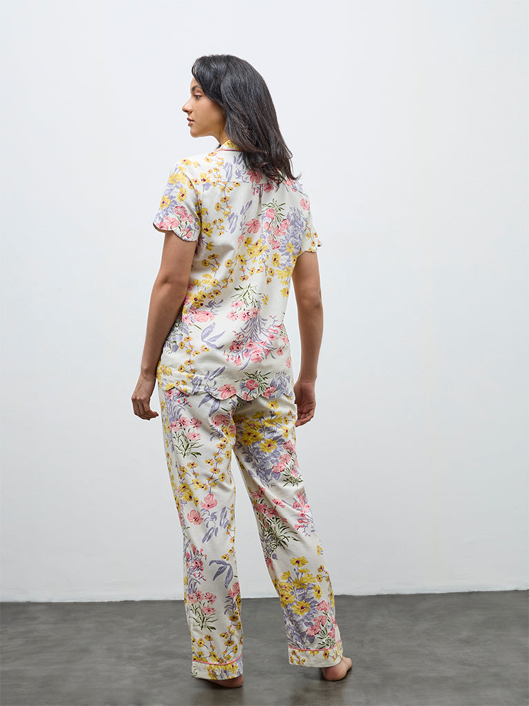 Wunderlove Multicolour Floral Shirt and Pyjamas Set