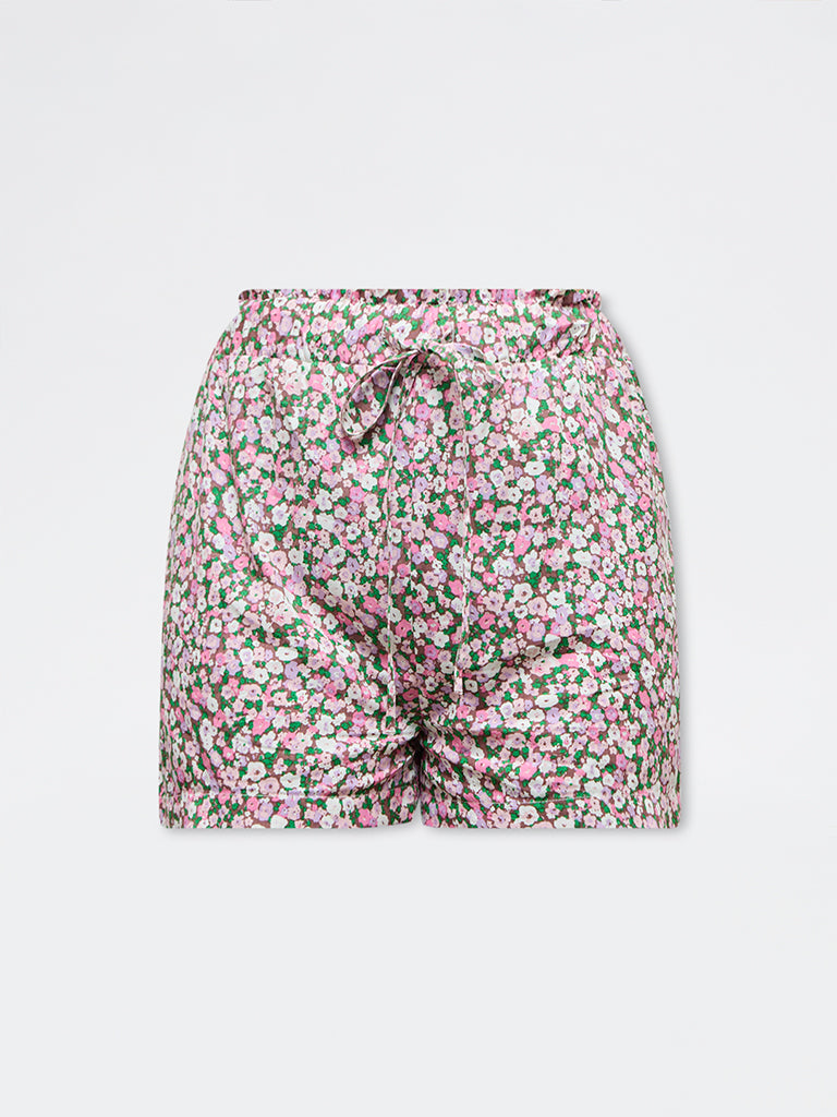 Wunderlove Pink Floral Printed High-Rise Shorts