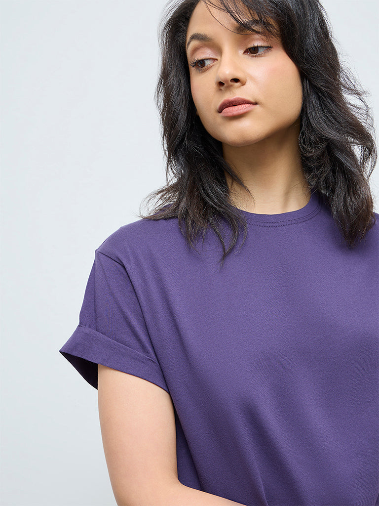 Wunderlove Purple Cotton T-Shirt