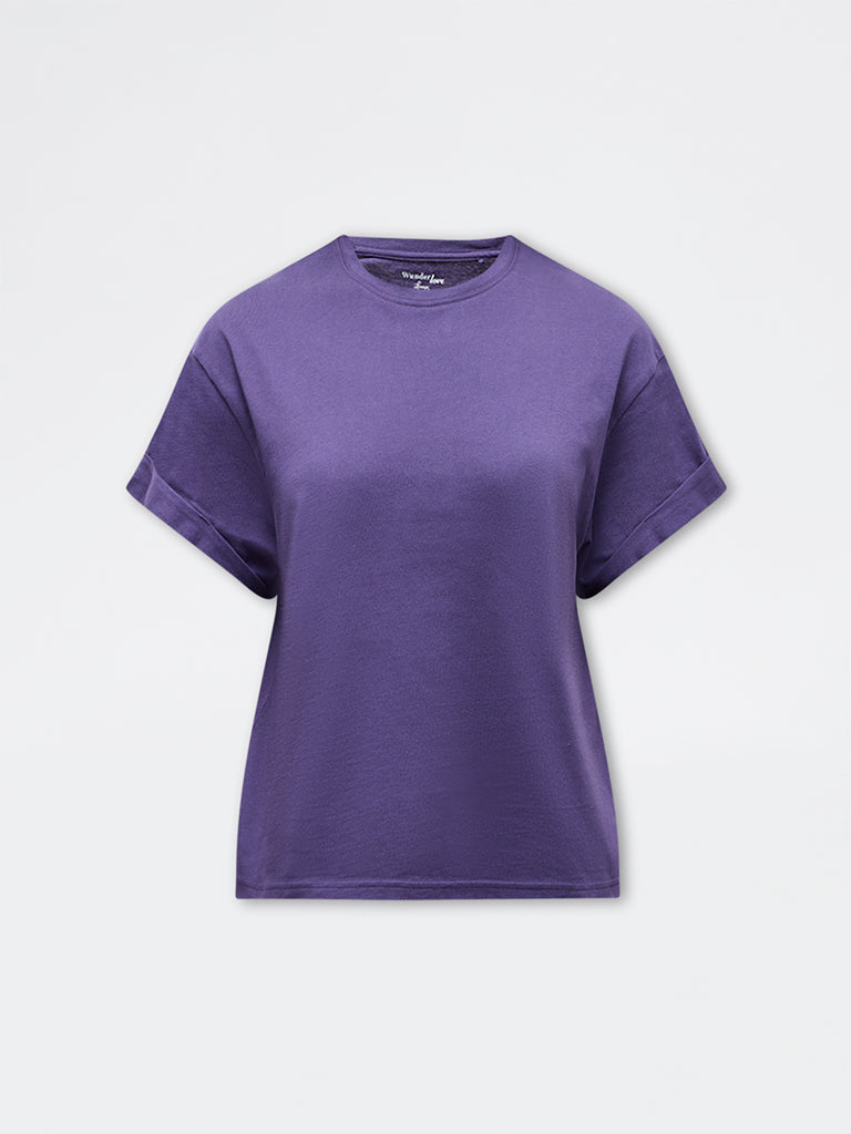 Wunderlove Purple Cotton T-Shirt