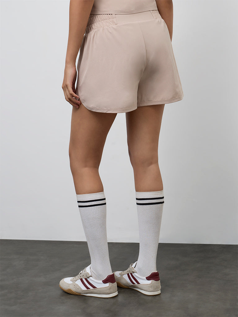 Nuoflexx Taupe High Rise Shorts