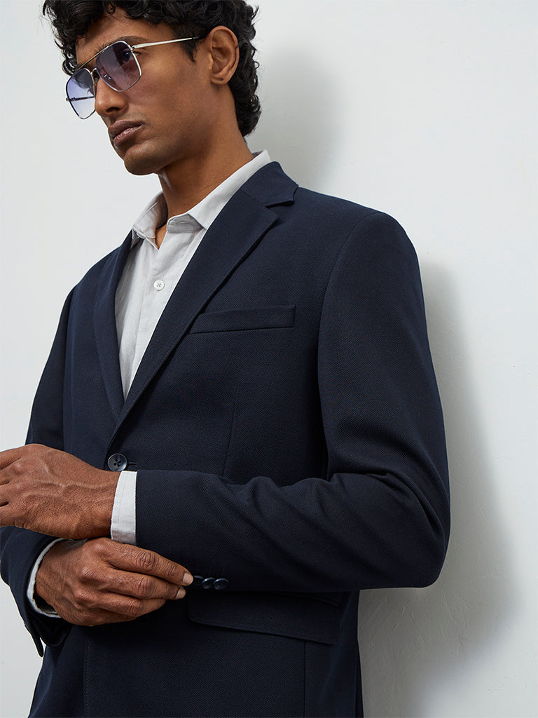 WES Formals Navy Slim-Fit Blazer