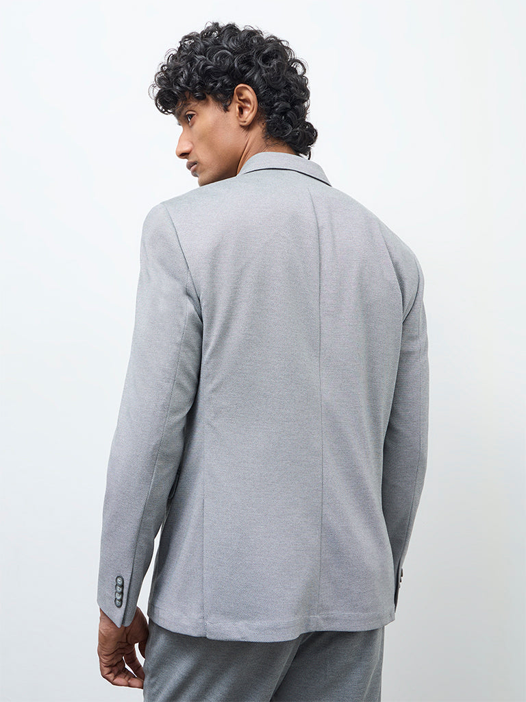 WES Formals Grey Slim-Fit Blazer