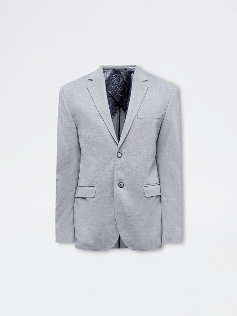 WES Formals Grey Slim-Fit Blazer
