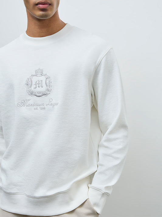 Nuoflexx Off-White Relaxed-Fit Cotton-Blend Sweatshirt