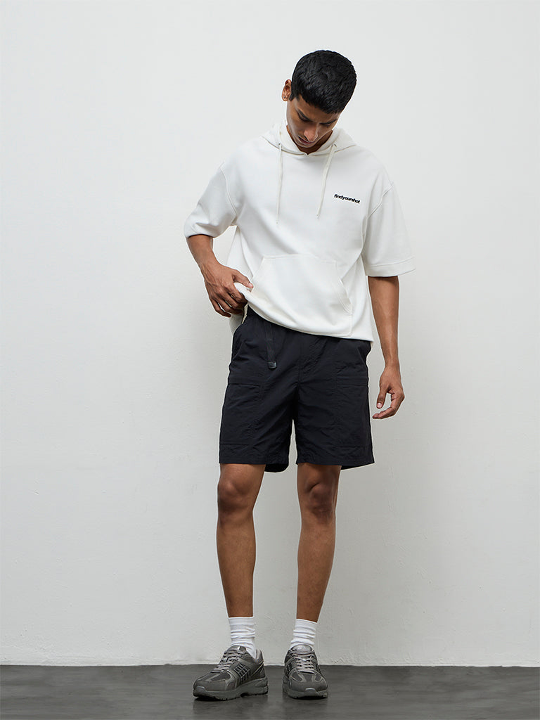 Nuoflexx Black Relaxed-Fit Shorts