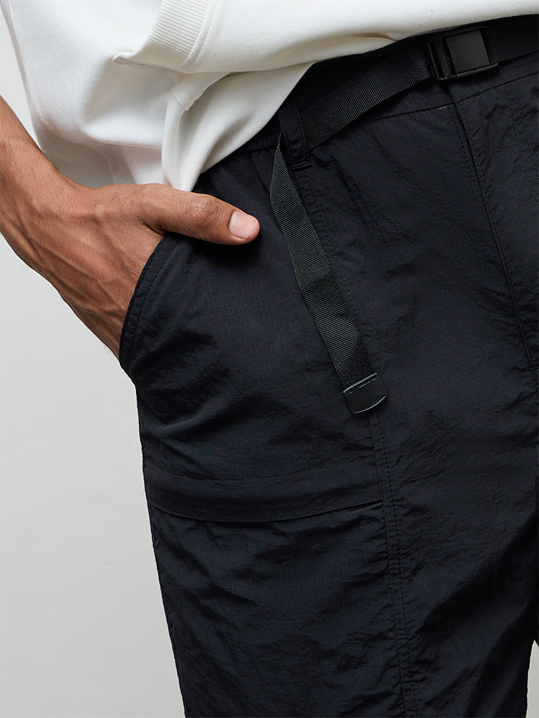 Nuoflexx Black Relaxed-Fit Shorts
