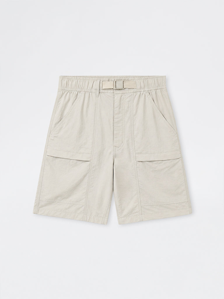 Nuoflexx Off-White Relaxed-Fit Mid-Rise Shorts
