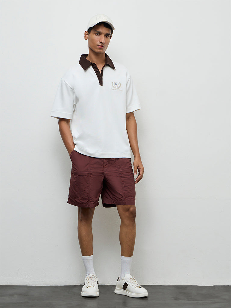 Nuoflexx Wine Relaxed-Fit Mid-Rise Shorts