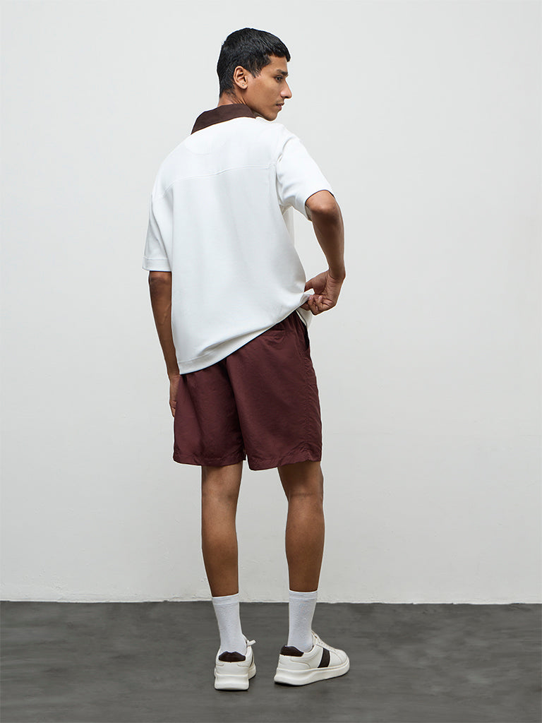 Nuoflexx Wine Relaxed-Fit Mid-Rise Shorts
