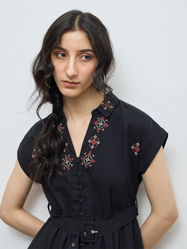 bombay paisley shirt dress Buy Bombay Paisley Blue Striped Cotton Shirt Dress with Belt from Westside