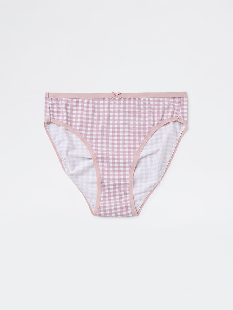 Wunderlove Mauve Hi-Leg Cotton-Blend Briefs - Pack of 3