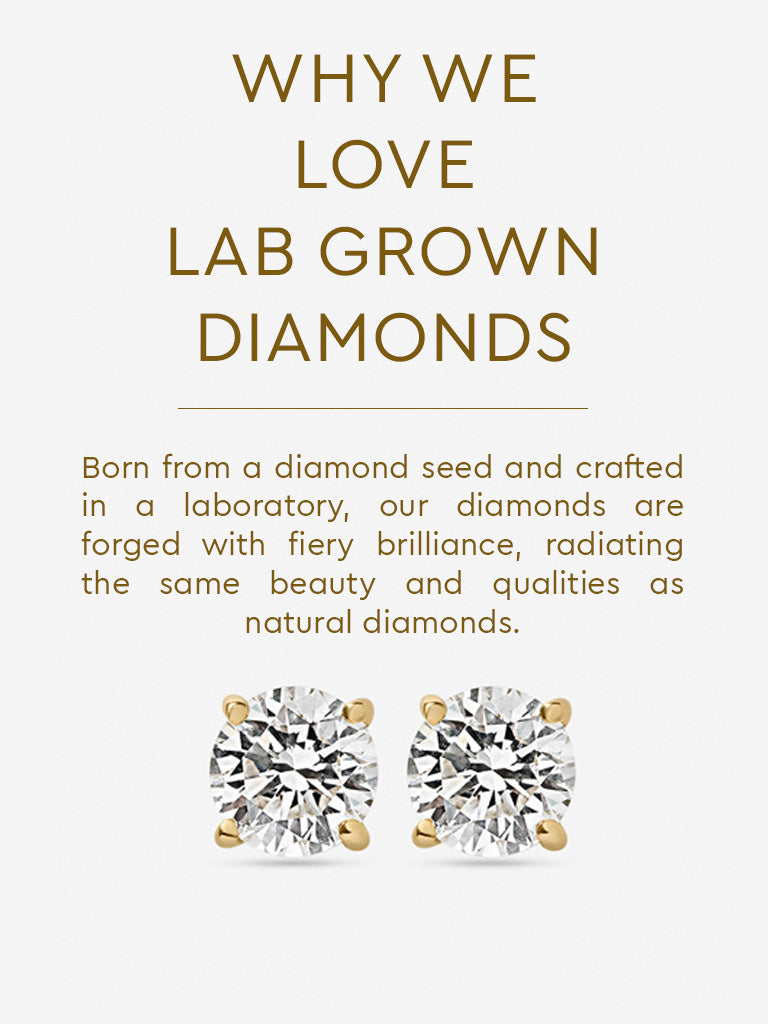Micro Comet Solitaire Lab Diamond Stud Earrings