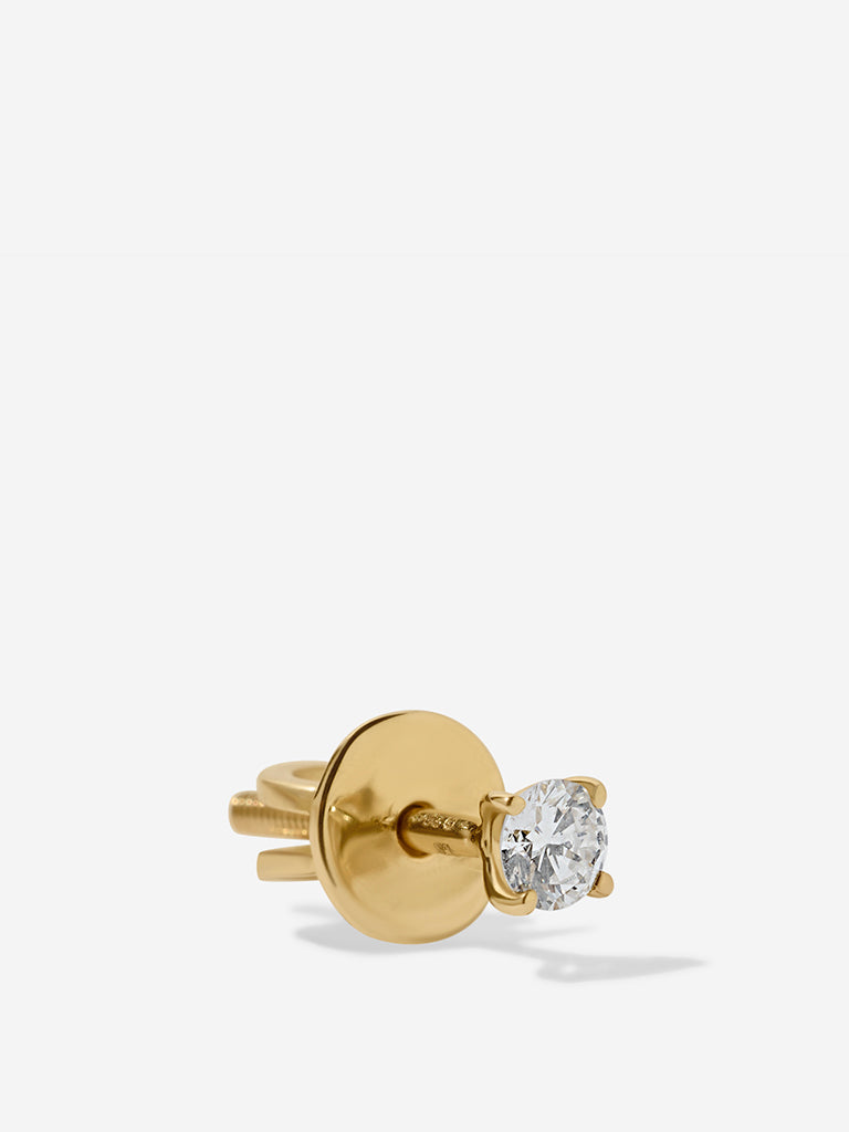 Micro Comet Solitaire Lab Diamond Stud Earrings