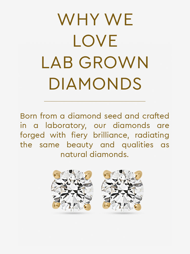 Mini Comet Solitaire Lab Diamond Stud Earrings