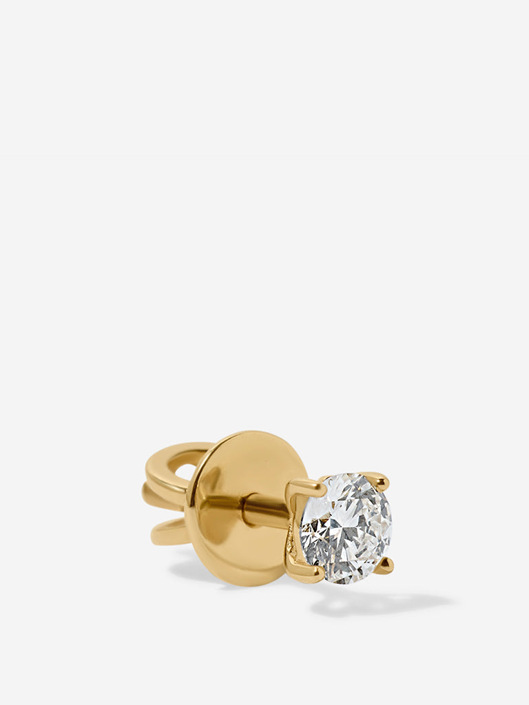 Mini Comet Solitaire Lab Diamond Stud Earrings