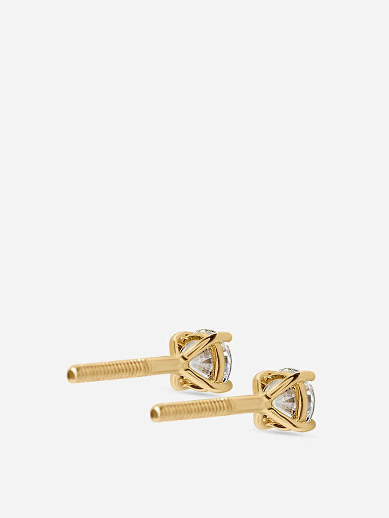 Mini Comet Solitaire Lab Diamond Stud Earrings