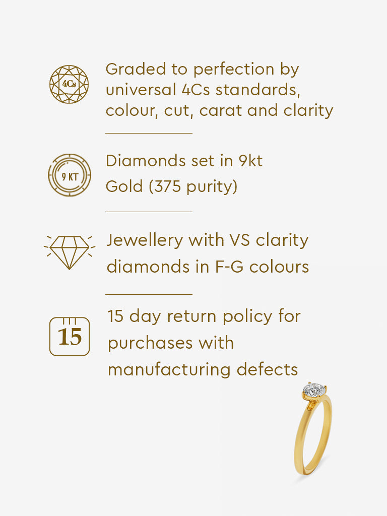 Mini Comet Solitaire Lab Diamond Ring