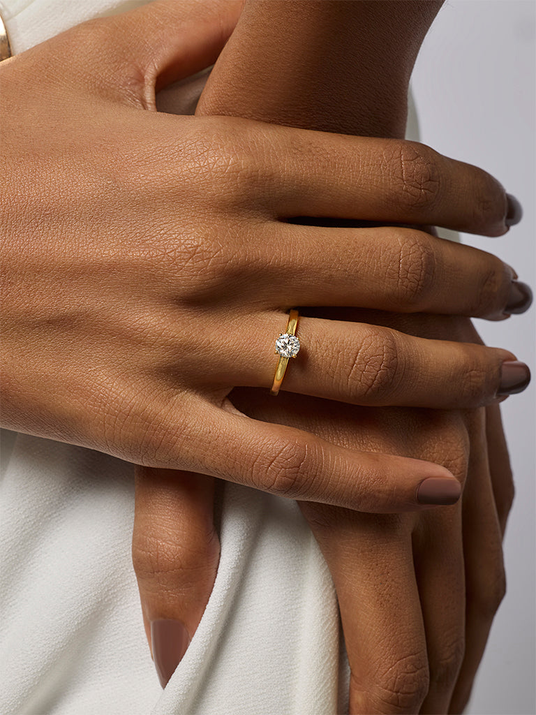 Mini Comet Solitaire Lab Diamond Ring