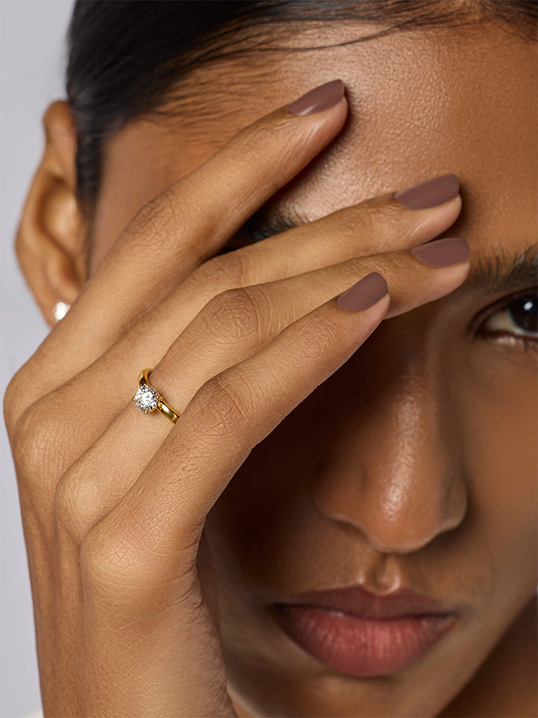 Mini Comet Solitaire Lab Diamond Ring