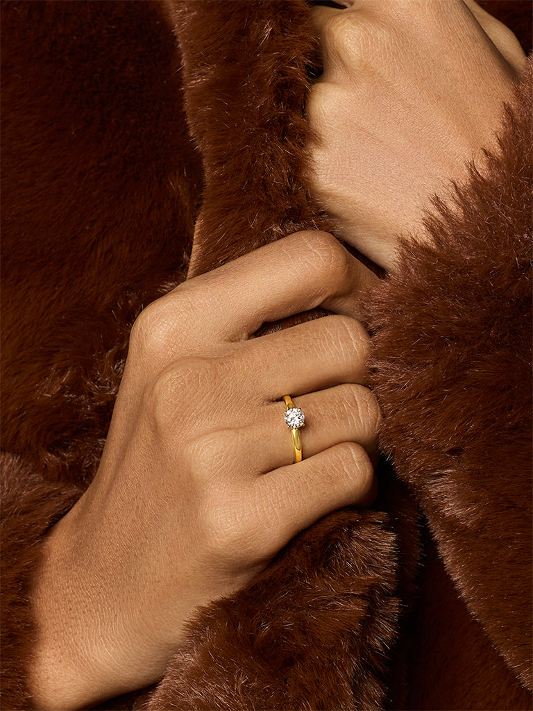 Mini Comet Solitaire Lab Diamond Ring