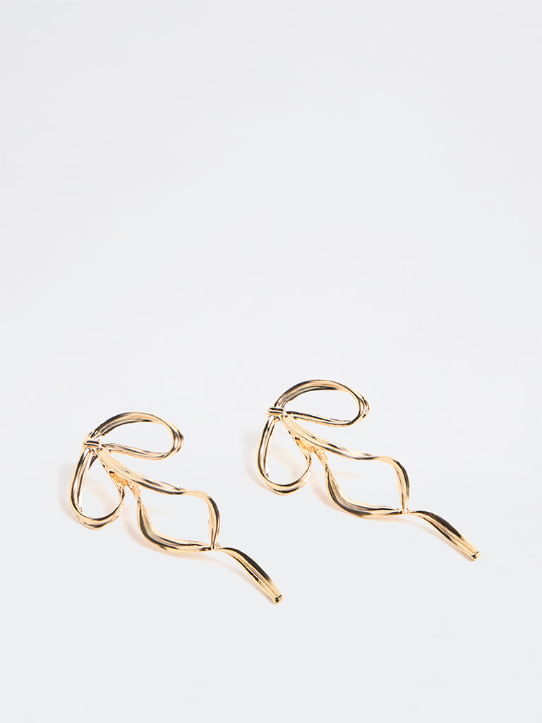 Westside Accessories Gold Statement Bow Earrings