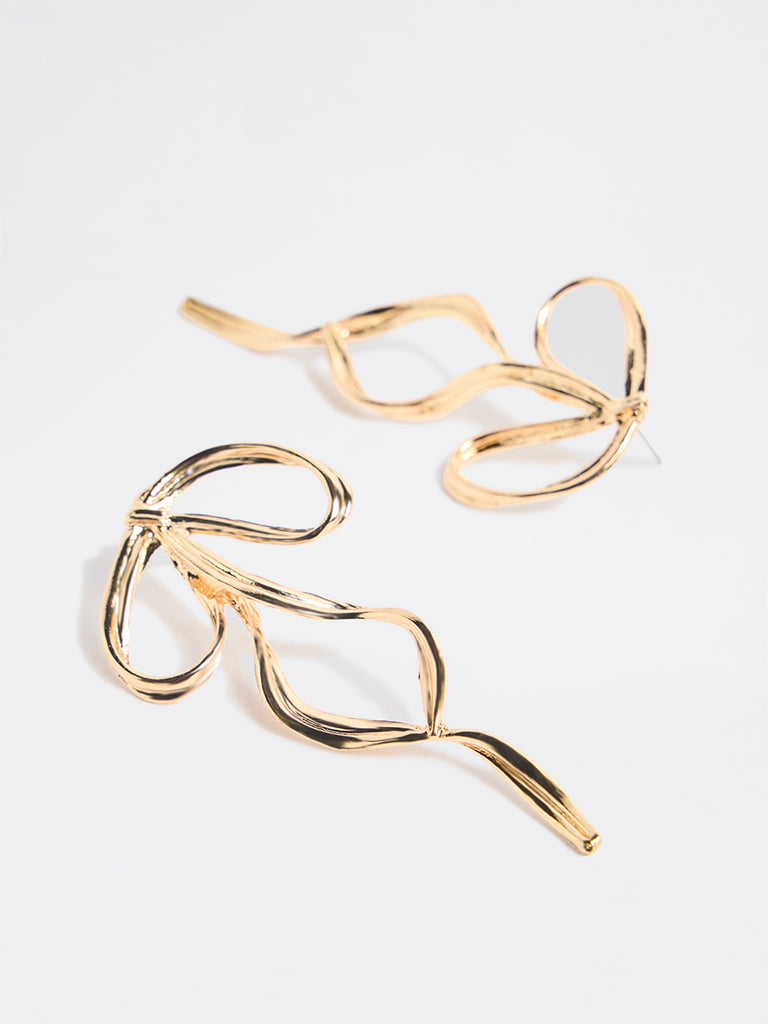 Westside Accessories Gold Statement Bow Earrings