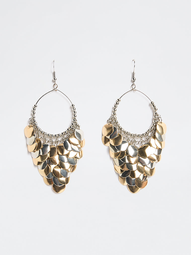 Westside Accessories Dual Toned Disc Statement Earrings