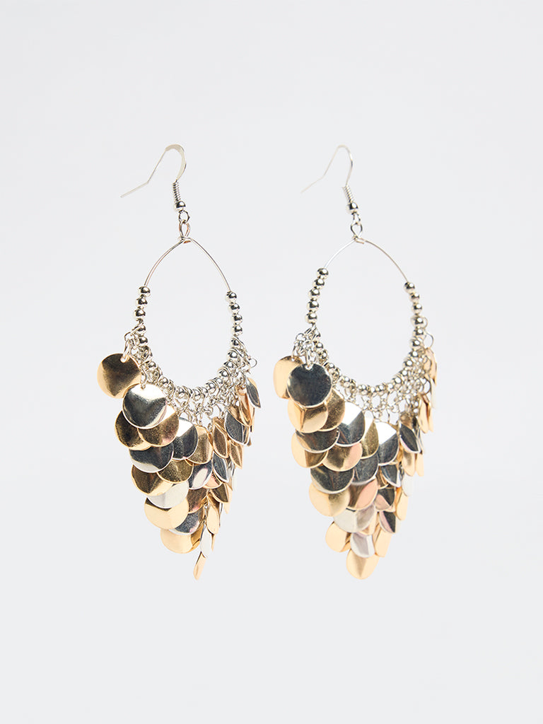 Westside Accessories Dual Toned Disc Statement Earrings