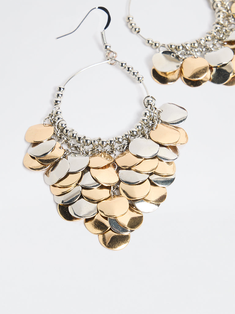 Westside Accessories Dual Toned Disc Statement Earrings