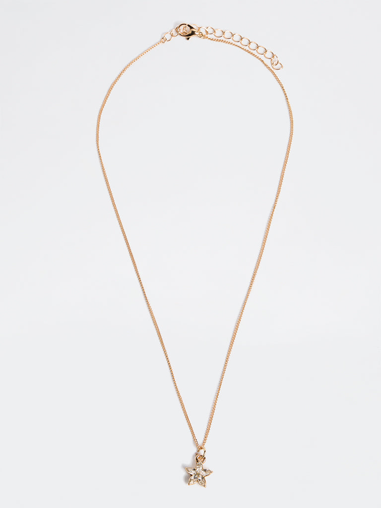 Westside Accessories Gold Flower Charm Necklace
