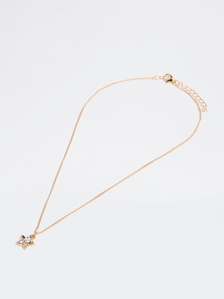 Westside Accessories Gold Flower Charm Necklace