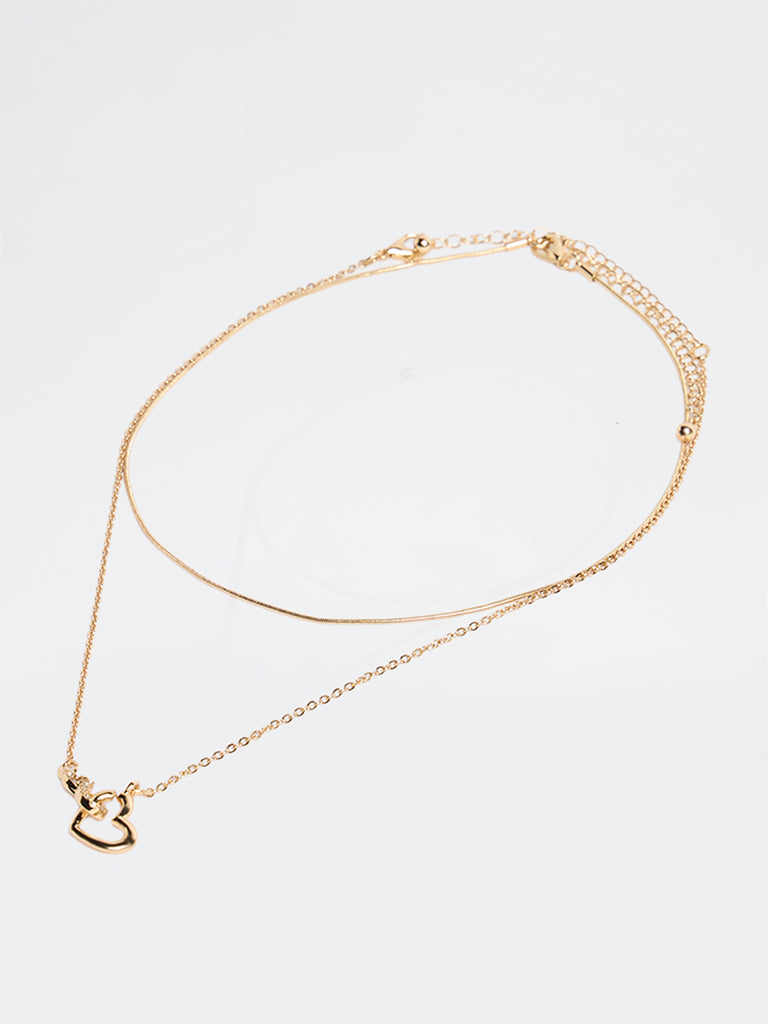 Westside Accessories Gold Heart and Infinity Pendant Necklace - Pack of 2