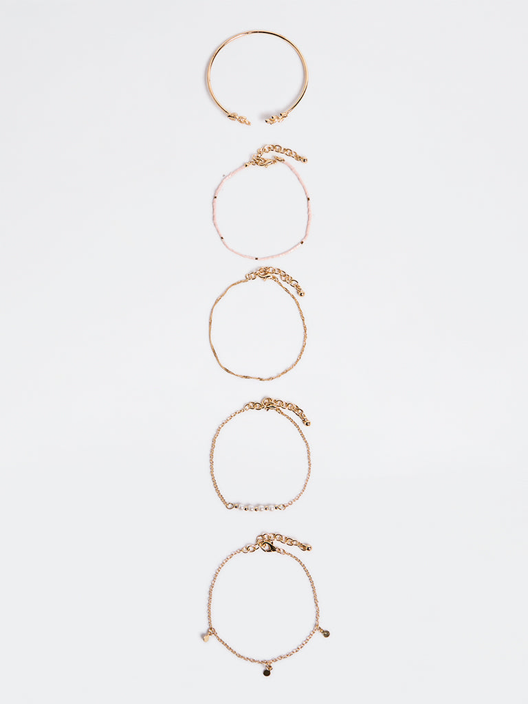 Westside Accessories Gold Pearlescent Bracelets - Pack of 5