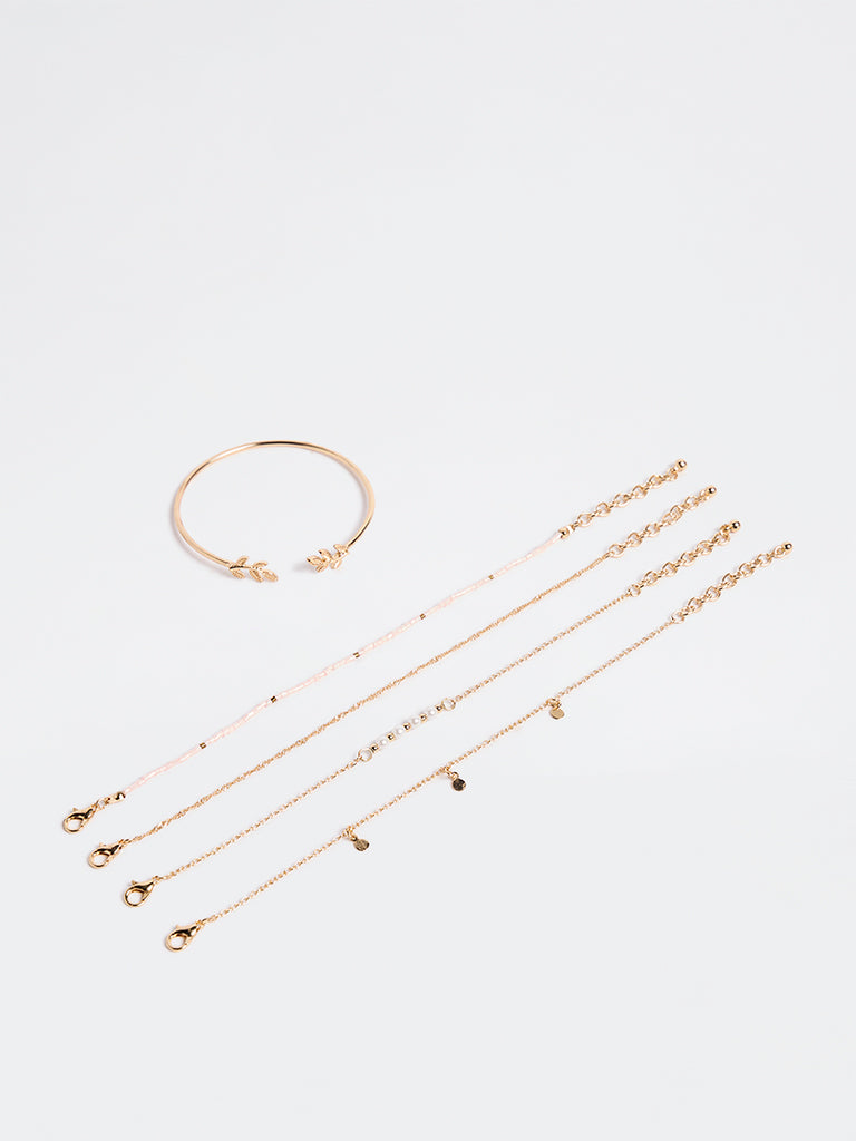 Westside Accessories Gold Pearlescent Bracelets - Pack of 5