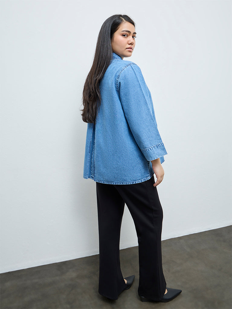 Gia Light Blue Washed Denim Shirt