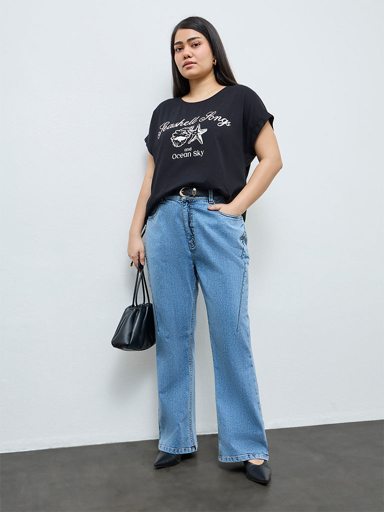 Gia Light Blue Washed High-Rise Jeans