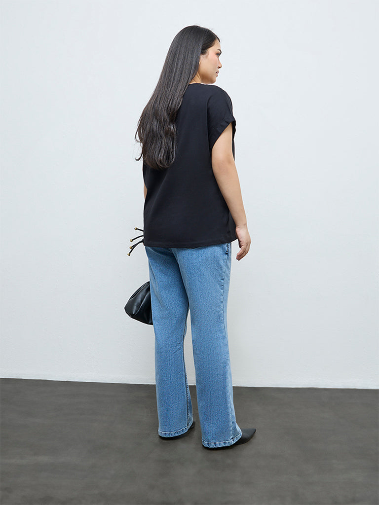 Gia Light Blue Washed High-Rise Jeans
