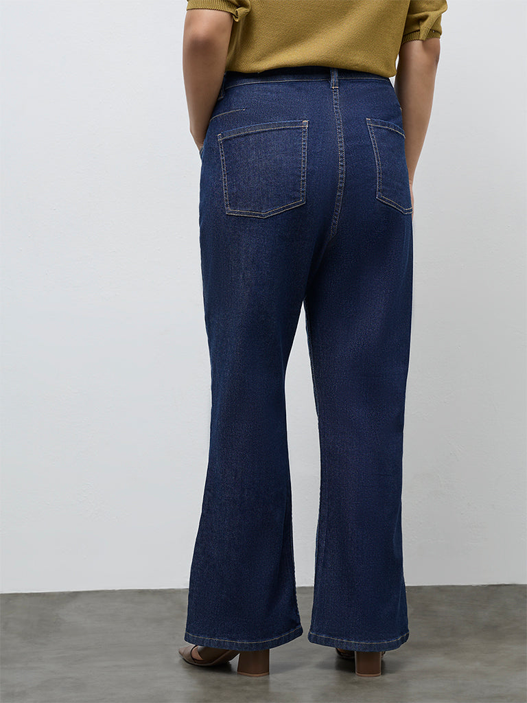 Gia Dark Blue High-Rise Flared Jeans