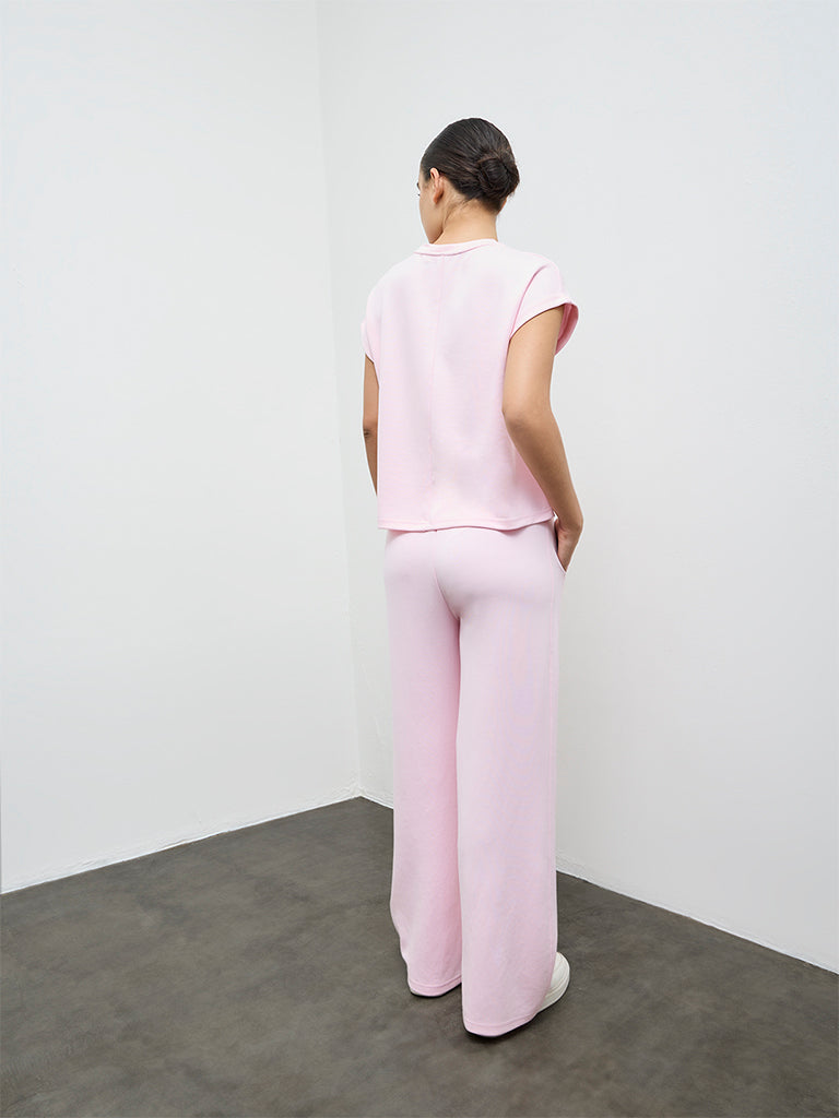 Nuoflexx Pink Solid High-Rise Pants