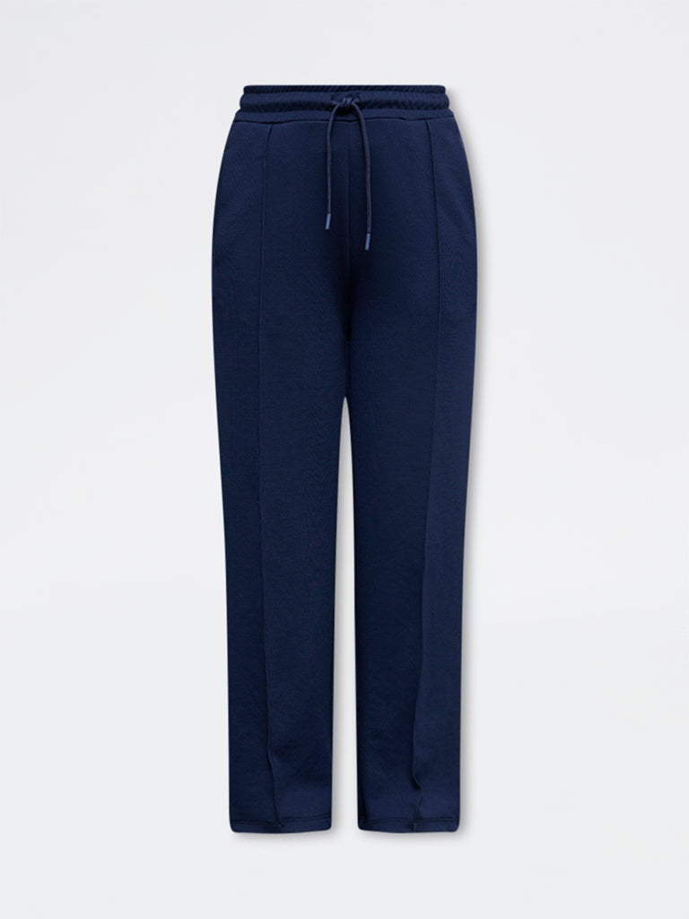Nuoflexx Navy Solid High-Rise Pants