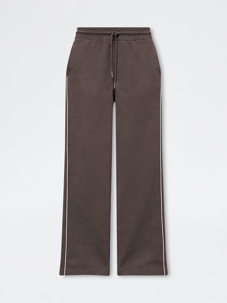 Nuoflexx Olive Pipeline-Detail High-Rise Track Pants
