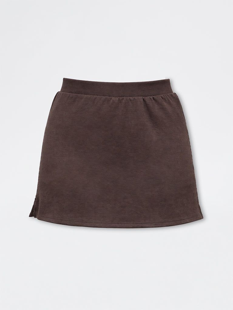 Nuoflexx Olive Solid High-Rise Skorts